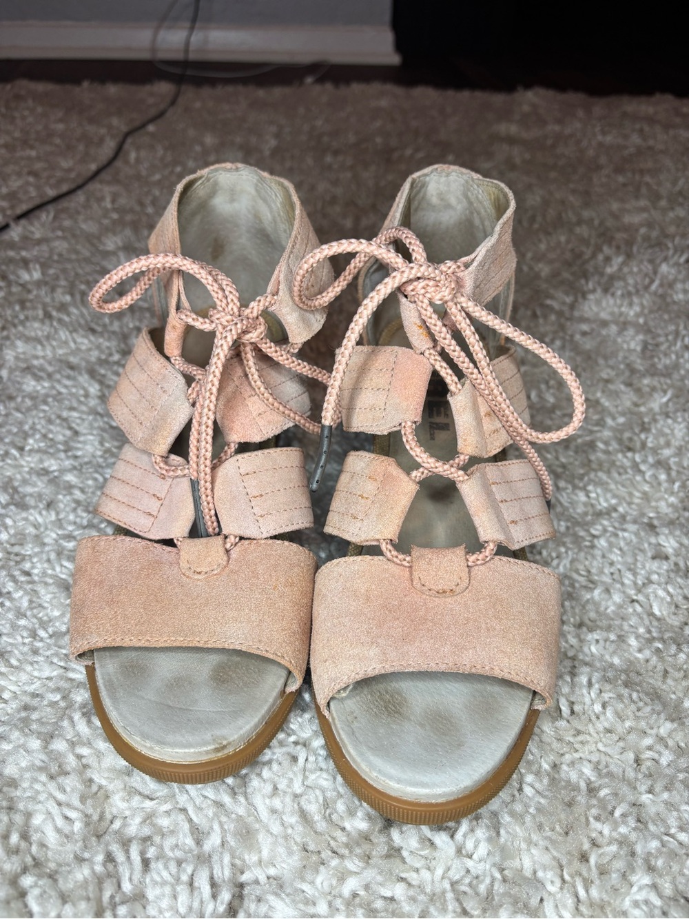 Sorel Joanie II Suede Lace-Up Heeled Sandals